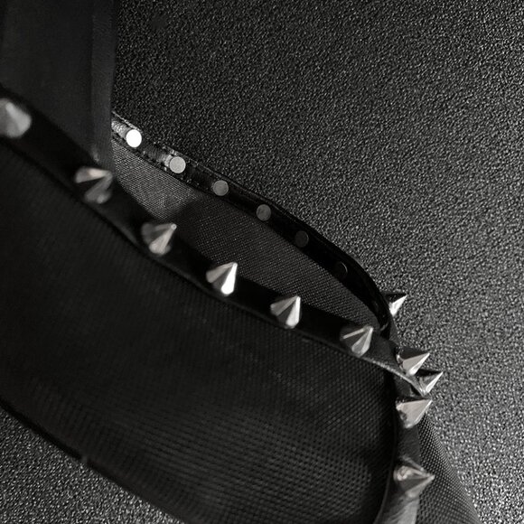 Steve Madden Women's "Lupton" Black Mesh Pointed-Toe Studded Pumps Size: 9 - Picture 4 of 7